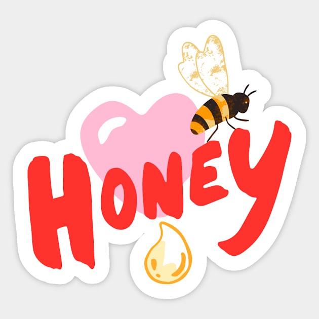 Honey bee Sticker by Tshirtstory